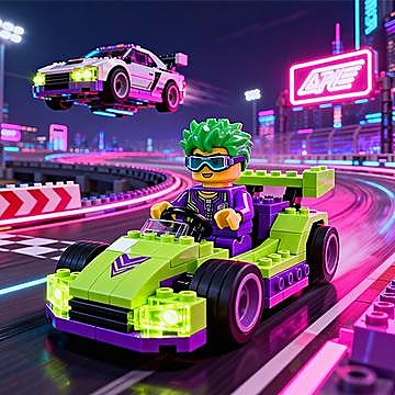 VGEFG Ninjago Cyber Racer game cover for racing browser play